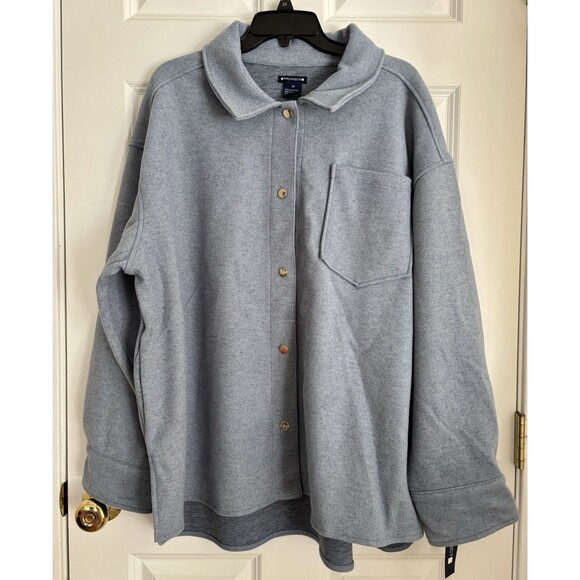 ARCHITEC WOMEN'S SHIRT-JACKET BLUE BUTTON DOWN LONG SLEEVE SIZE 2X COLLARED 165 - Picture 2 of 9